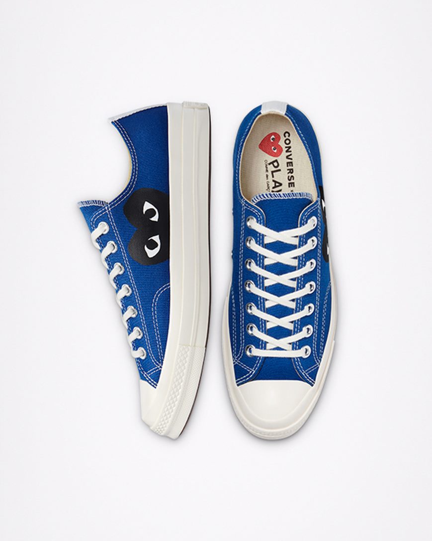 Tenisi Barbati Converse x Comme des Garçons PLAY Chuck 70 Albastri Negrii | RO XYW13A953